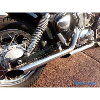 Yamaha XV250 Virago Luftgekühlter V-Twin 250ccm Slash Cut Schalldämpfer Schwarz