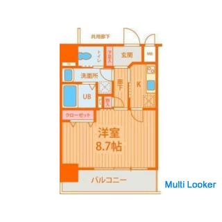 30㎡ 1K Eigentum in Nakanoshima!