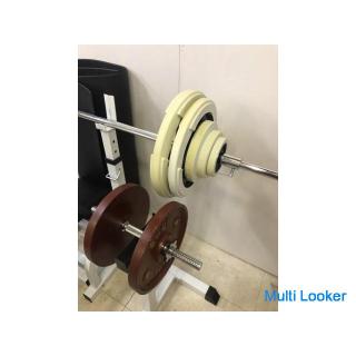 WILDFITGYM Langhantelset mit mehreren Bänken / Sicherheitsständer / Klappbank