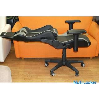 Gaming Chair MD Racing Schwarz / Grau Liegende stufenlose Einstellung