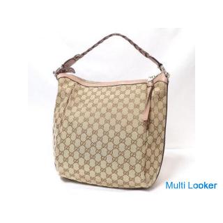 GUCCI GG Leinwand Bambus Handtasche