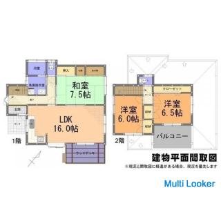 Obara-cho, Stadt Kagoshima [Haus] Holz 2-stöckig 3LDK Sakurajima Ansicht gut