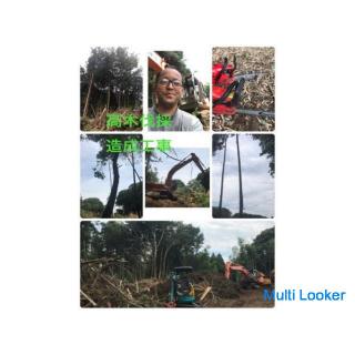 Wälder, Felder, Bambuswälder usw. werden abgeholzt und verwurzelt (Tokorozawa City, Saitama City, Ka