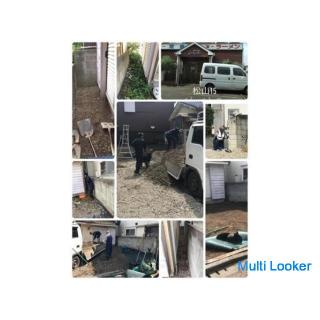 Wir werden einen Kies mit einem grasfreien Blatt legen. Gartenpflegegeschäft [Tokorozawa City]