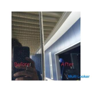 Das Entfernen von Glasablagerungen, das Entfernen von Ablagerungen und Geschäftsreisen sind ebenfall