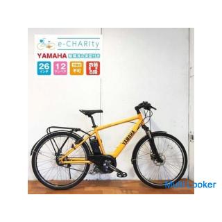 Elektrisches Fahrrad Sport YAMAHA PAS BRACE Sonic Orange große Kapazität Batterie 12Ah mit neuen Dra