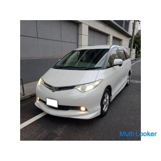 Toyota Estima 2.4G externes Full-Aero & 16AW klares Heck Original HDD Navigation & Farb-Rück