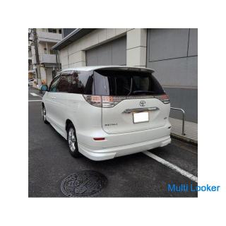 Toyota Estima 2.4G externes Full-Aero & 16AW klares Heck Original HDD Navigation & Farb-Rück