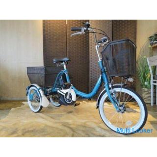 YAMAHA PAS Wagon PA16W 2020 Blau Innen 3-stufiger 18-Zoll-Korb Dreirad mit Ladegerät Elektrofahrrad