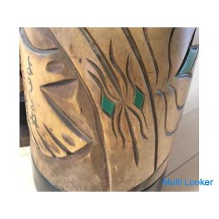 Selten! Übergroße Ainu Kokeshi Puppe mit einer Höhe von 92 cm! Graben Sie ein! 1981 Handsigniert von