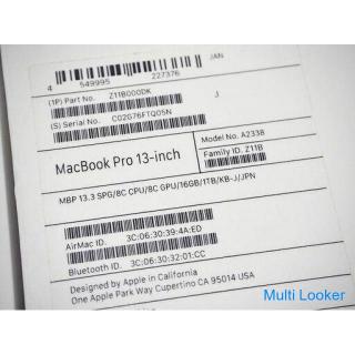 Apple A2338 MacBook Pro 13 Zoll Speicher 16 GB SSD 1 TB Space Grau