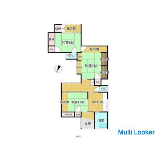 [3DK einstöckiges Haus / Haustiere, die alleine, als Familie oder als WG genutzt werden können, sind