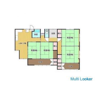 [Ein Gemüsegarten kann auch gebaut werden & ein einstöckiges 4LDK-Haus mit großem Garten, in dem