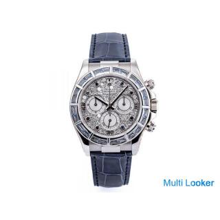 Seltene Rolex Daytona | REF. 116589 SACI | 18 Karat Weißgold | Saphir Baguette Lünette & Stunden