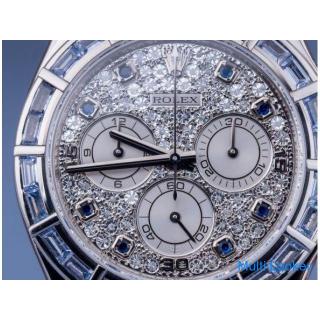 Seltene Rolex Daytona | REF. 116589 SACI | 18 Karat Weißgold | Saphir Baguette Lünette & Stunden