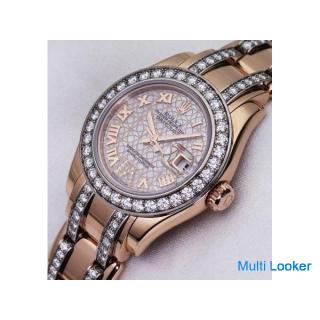 Rolex Pearlmaster | REF. 80285 | Diamant 6, Lünette & Armband | Perlmutt-Zifferblatt | 18 Karat 