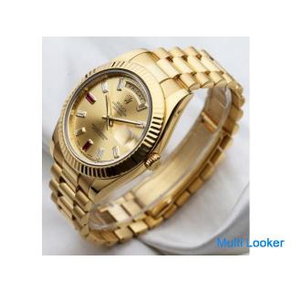 Rolex Day-Date II | REF. 218238 | Diamant & Rubin Baguette Gold Zifferblatt | 18 Karat Gelbgold