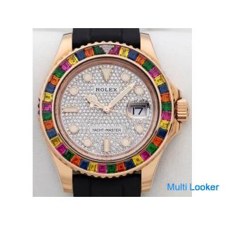 Ungetragene Rolex Yacht-Master 40mm | Regenbogen-Edelstein-Lünette | Diamant ebnen | Roségold | 1166