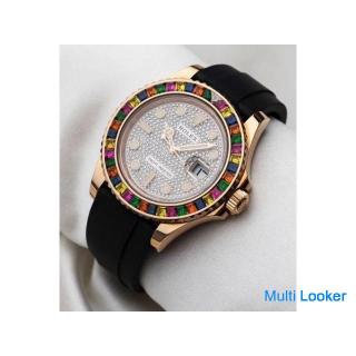 Ungetragene Rolex Yacht-Master 40mm | Regenbogen-Edelstein-Lünette | Diamant ebnen | Roségold | 1166