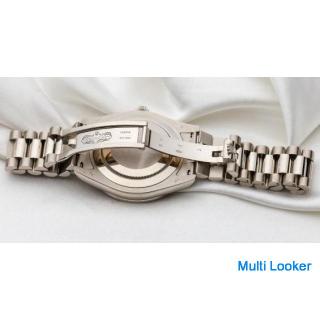 Ungetragene Rolex Day-Date 18 Karat Weißgold | Baguette-Lünette | Pave-Zifferblatt & blauer Emai