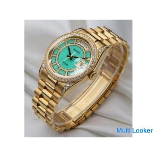 Ungetragenes Rolex Day-Date Karussell | Grünes Jade-Zifferblatt | 118388 | Diamantzifferblatt, Lünet