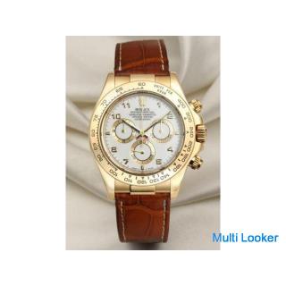 Rolex Daytona 116518 18 Karat Gelbgold, weißes Zifferblatt