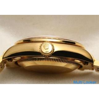 Seltene Rolex Lady DateJust 69098 18 Karat Gelbgold Gold Dispers Pave Diamond & Ruby Dial