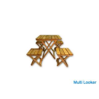 Klappbarer Holztisch Hocker Horden Wood 1 Tisch 4 Hocker