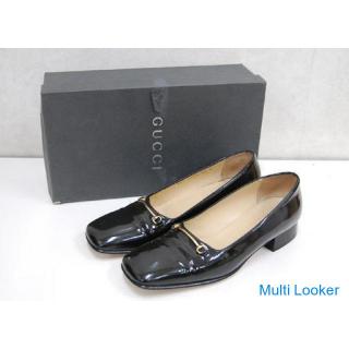 Genuine GUCCI Loafers, Approximately 23cm Enamel Pumps Black 36C Ladies ☆ PayPay payment possible ☆