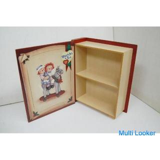 Enesco Raggedy Ann & Andy book type wooden box red system accessories storage