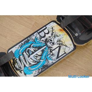 Dimension skateboard 90cm in total length black skull street board