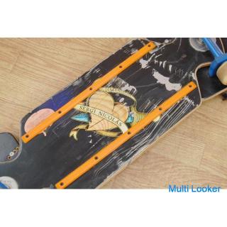 Dimension skateboard 90cm in total length black skull street board