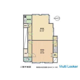 Masago-machi, Kagoshima City [Rental office] Steel-framed 3 stories, 2nd floor Approx. 60.40m² Rent 