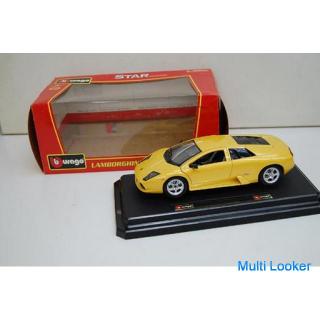 bburago Lamborghini Murcielago model yellow 1/24 scale original box with dedicated stand figure bura