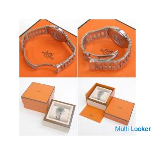 Genuine Hermes Clipper CL6.710 Men's 3 Needle Date Quartz Wrist Watch Gray Dial Genuine Breath Swiss