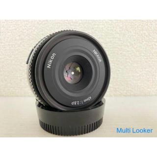 Nikon Interchangeable Lens Film Camera NIKKOR 45mm 1:28.P HN-35 Hood Filter 3 points