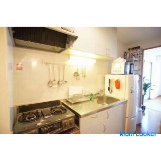A 3-minute walk from Shin-Okubo Station, 3 people can move in, furniture and home appliances are inc