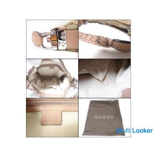 GUCCI GG canvas bamboo handbag
