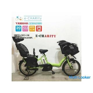 [Free Shipping] Electric Bicycle for Children YAMAHA Pas kiss Mini Clover Green 20 inch Large Capaci