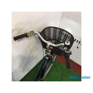 Electric Bicycle Mamachari YAMAHA PAS Natura L Earth Blue 26 inch Large Capacity Battery 12.3AH Fron