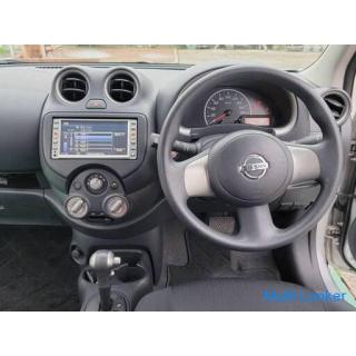 Nissan March 12X Brilliant Silver Floor AT Genuine SD Navi CD SD One Seg AUX ETC Manual Air Conditio