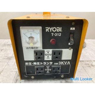 Used Ryobi portable transformer step-down booster combined type 3kVA 200V 100V 100V 115V RYOBI T-312