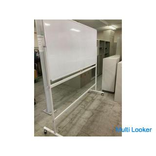 Used double-sided whiteboard 1800 ⅹ 900 180 cm x 90 cm with casters Double-sided plain self-supporti