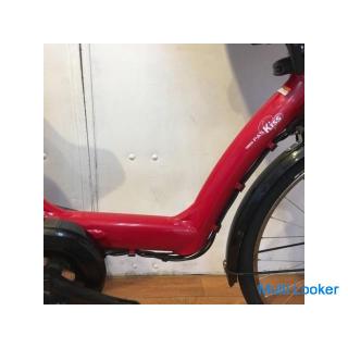Electric bicycle Carrying children YAMAHA Pasquis Ethnic Red Front 22 x Rear 26 inches 8Ah Used chil