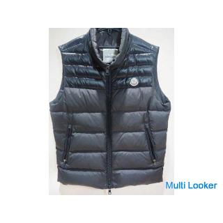 Cleaned MONCLER  Down Vest DUPRES GILET Size 3 G32-003 Black USED