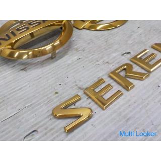 2008 Nissan Serena C25 genuine gold emblem 8-piece set Nissan logo large and small SERENA