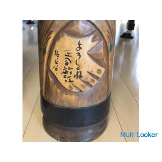 Rare! Oversized Ainu Kokeshi doll with a height of 92 cm! Digging one! 1981 Autographed by Toshie Sh