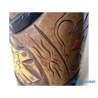Rare! Oversized Ainu Kokeshi doll with a height of 92 cm! Digging one! 1981 Autographed by Toshie Sh