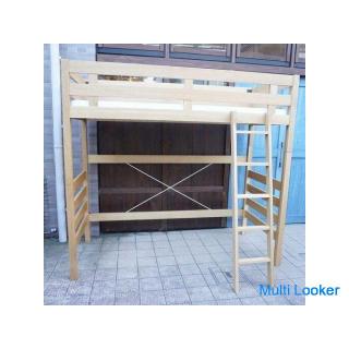 The popular MUJI oak semi-single high bed / mattress / box sheets are included ♪ The loft bed that c