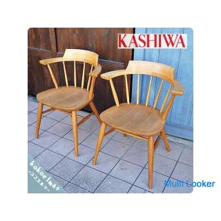 Hida furniture maker "KASHIWA" K-WINDSOR crown chair SC3A 2 legs set! Dining chair made of oak. Reco